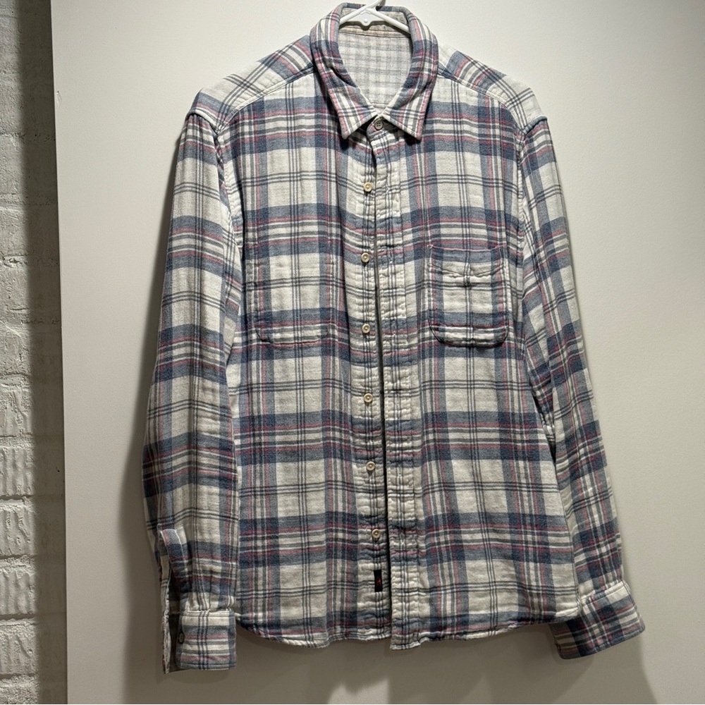 Faherty Reversible Plaid Button Down Shirt - Blue, Red, White